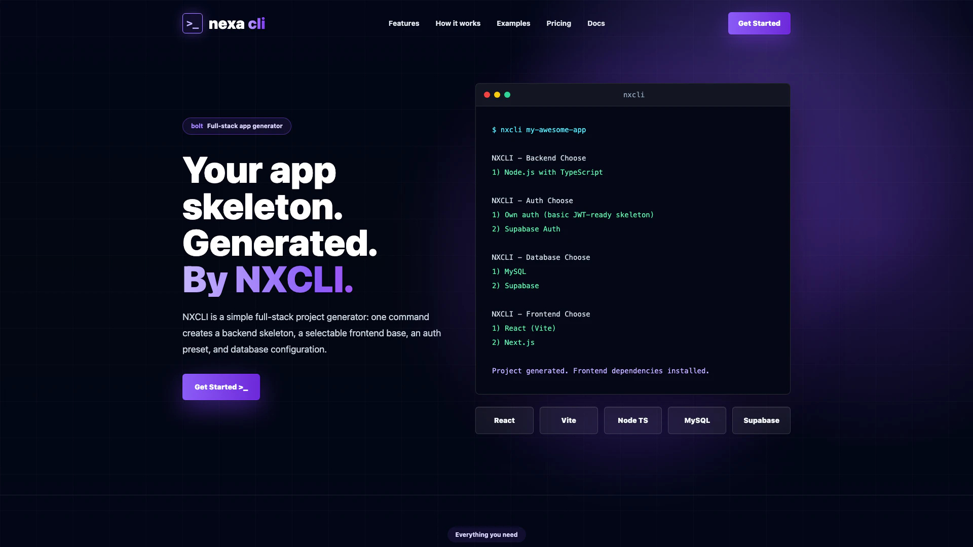 Nexahubcommunity website screenshot showing Nexahubcommunity is a full-stack project... interface and features