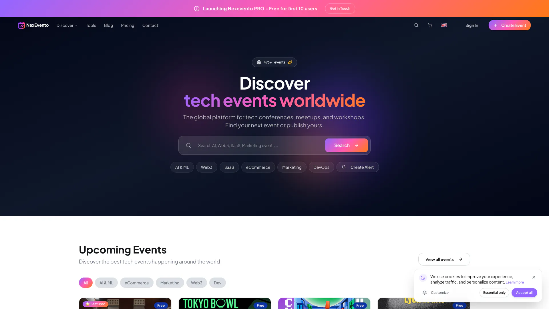 Nexevento screenshot