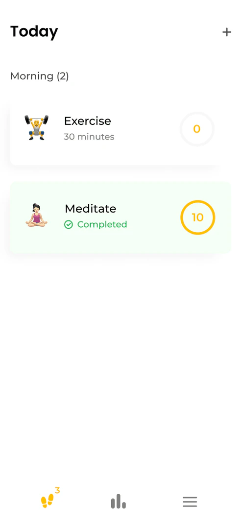 Nextnative app showcasing Lasting Habits features