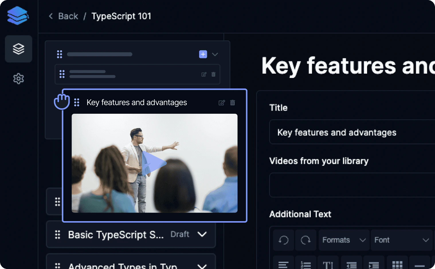 NextUpKit operation interface