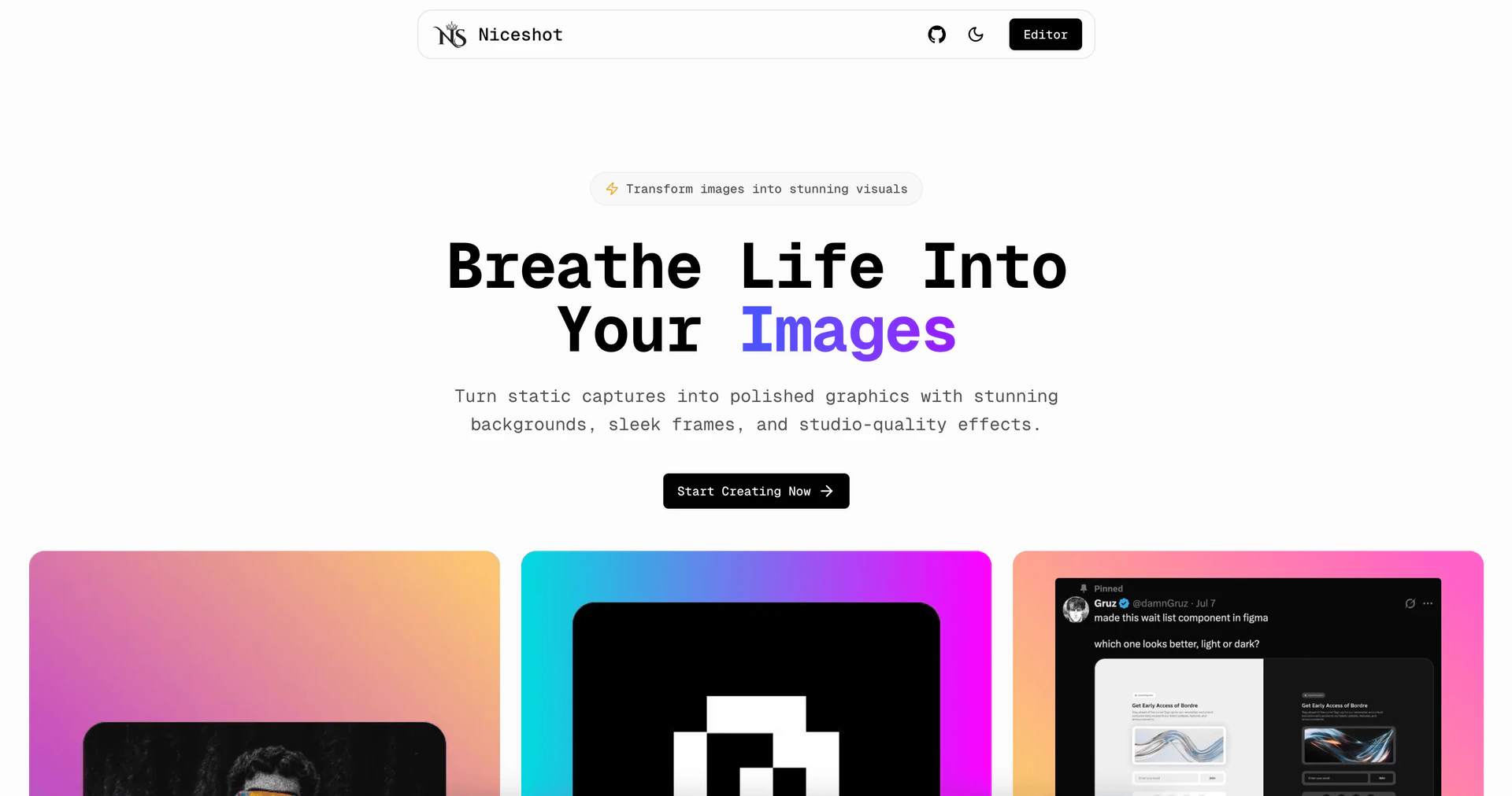 Niceshot product overview showing stunning visuals