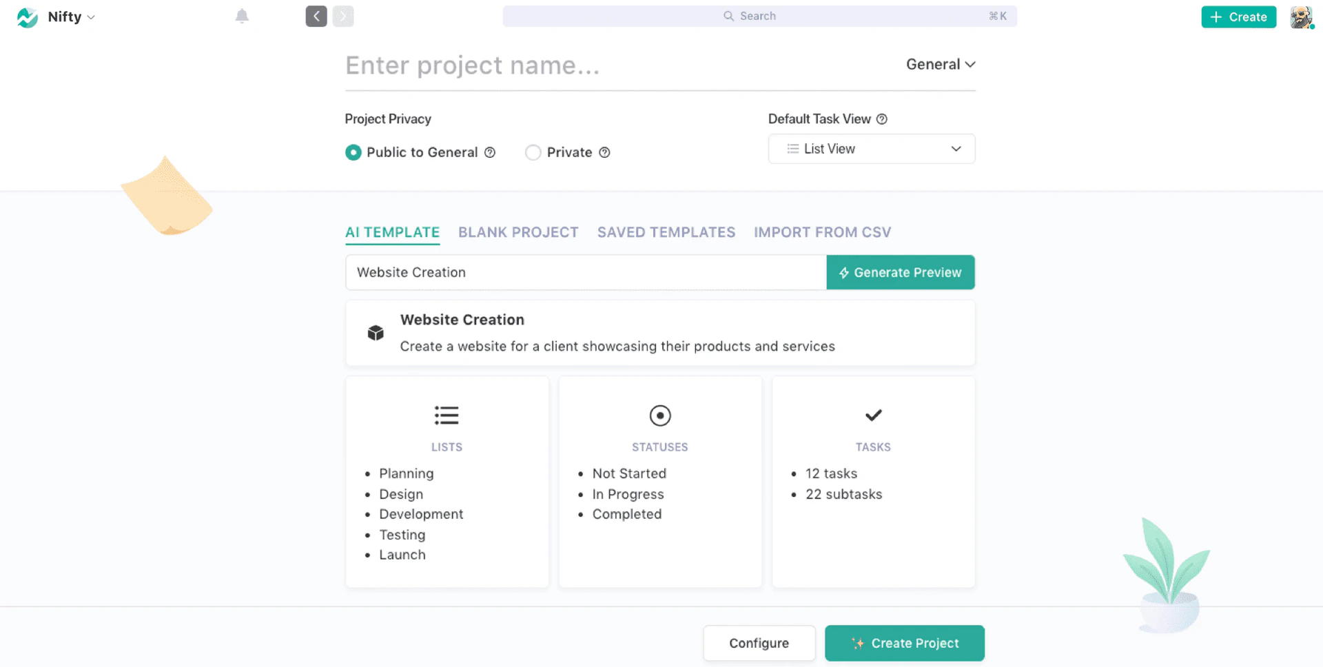 Nifty AI productivity feature