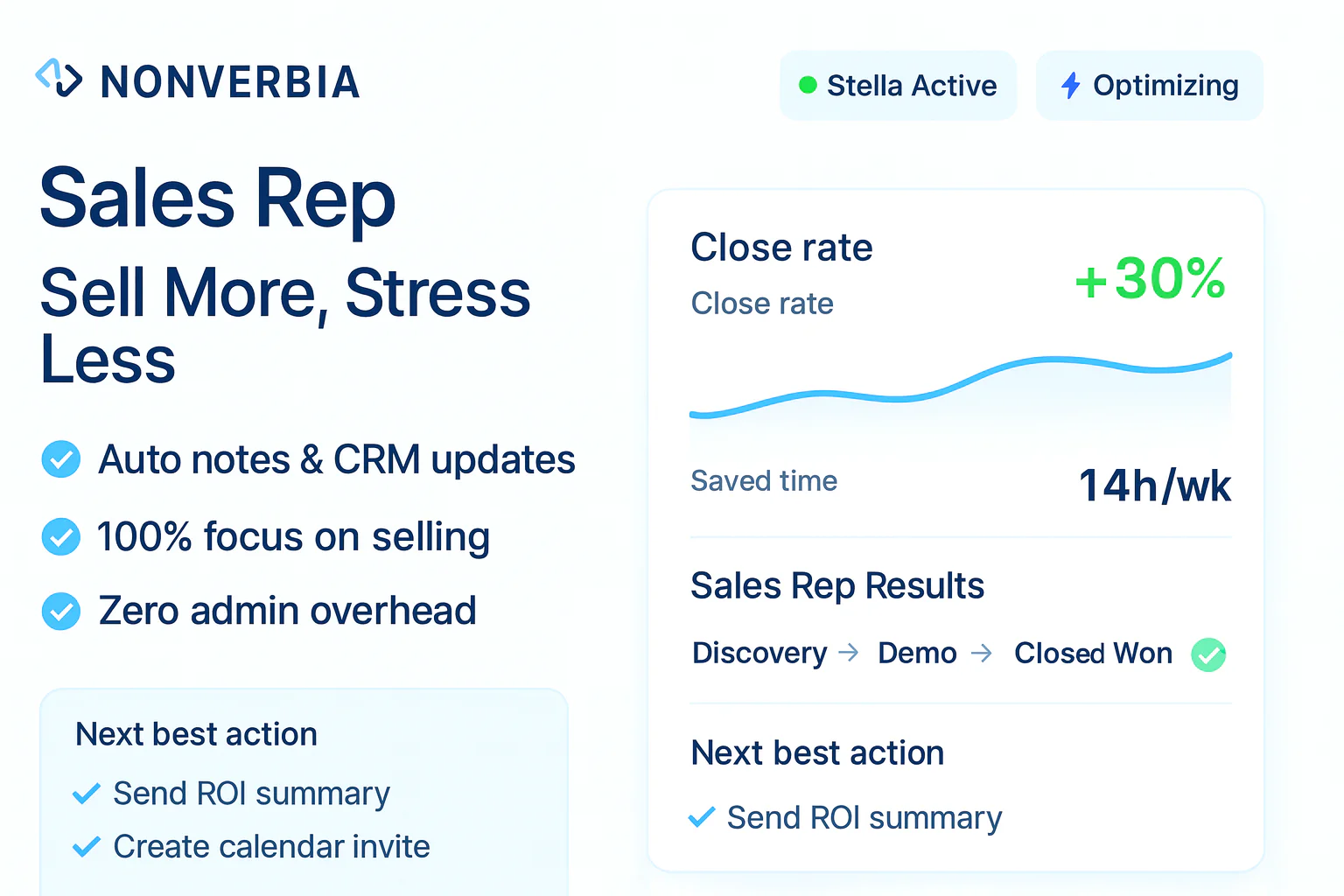 Sales Rep using Nonverbia for enhanced performance