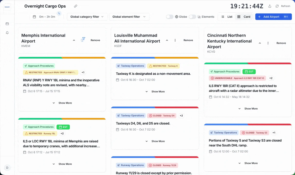 Notamify user scenario for aviation professionals
