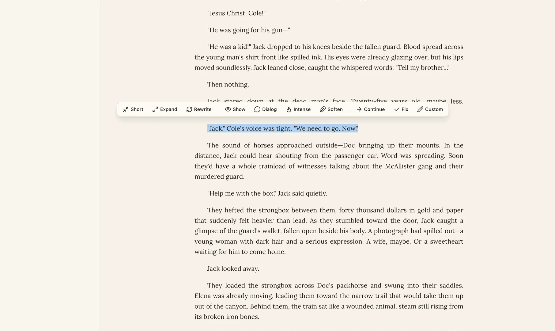 AI-powered prose editing and refinement in NovelWorld