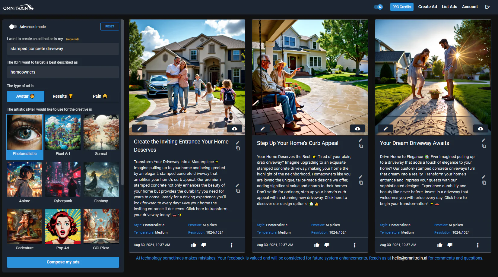 Omnitrainai product interface overview