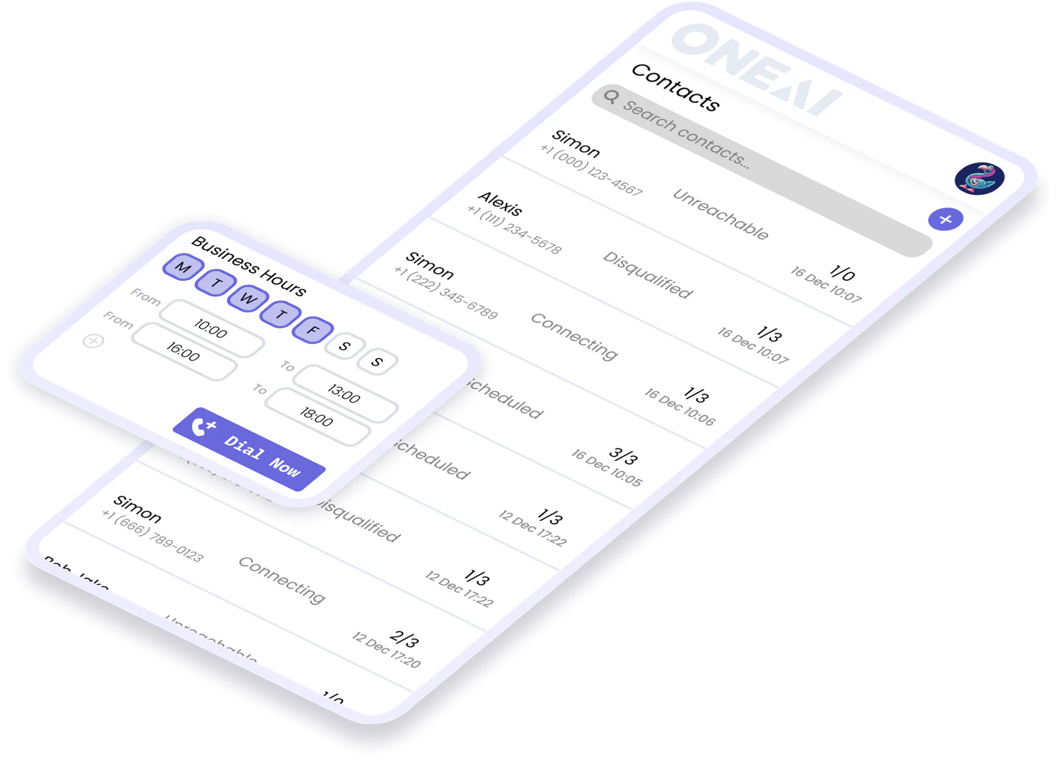 One Ai product overview interface