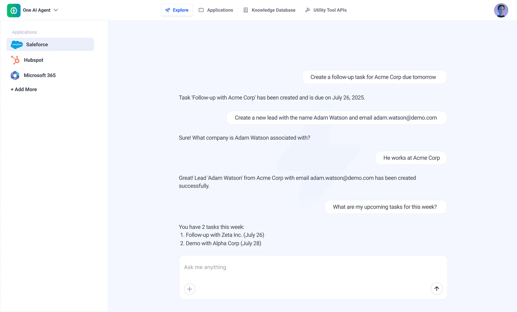 Onetabai virtual digital colleague scenario