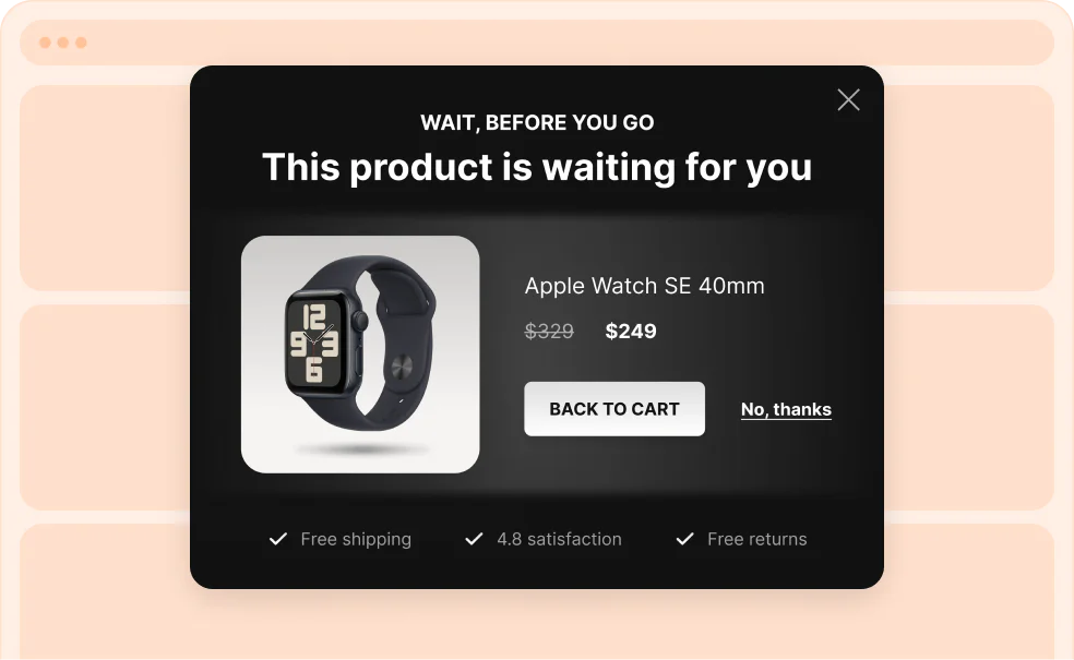 OptiMonk exit reminder feature
