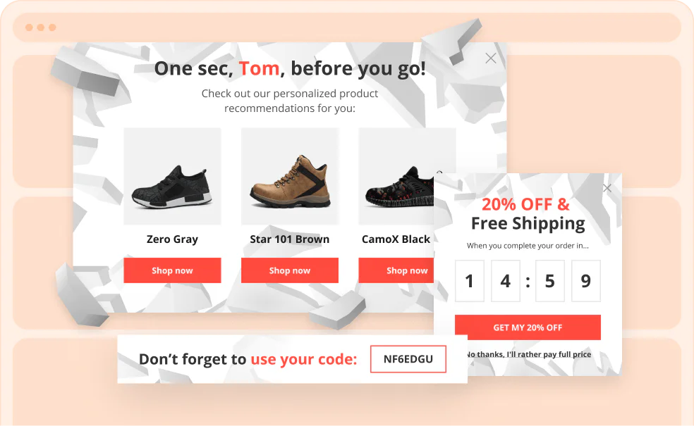 OptiMonk cart abandonment use case