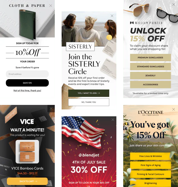 OptiMonk popup builder interface