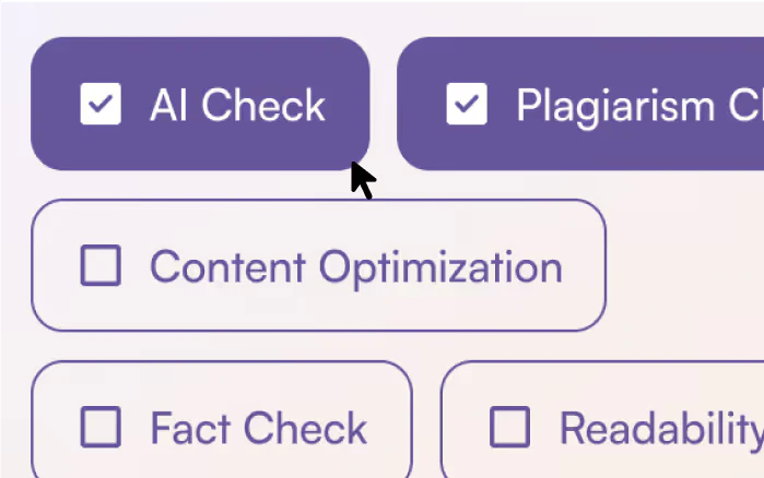 Select scan types in Originality AI