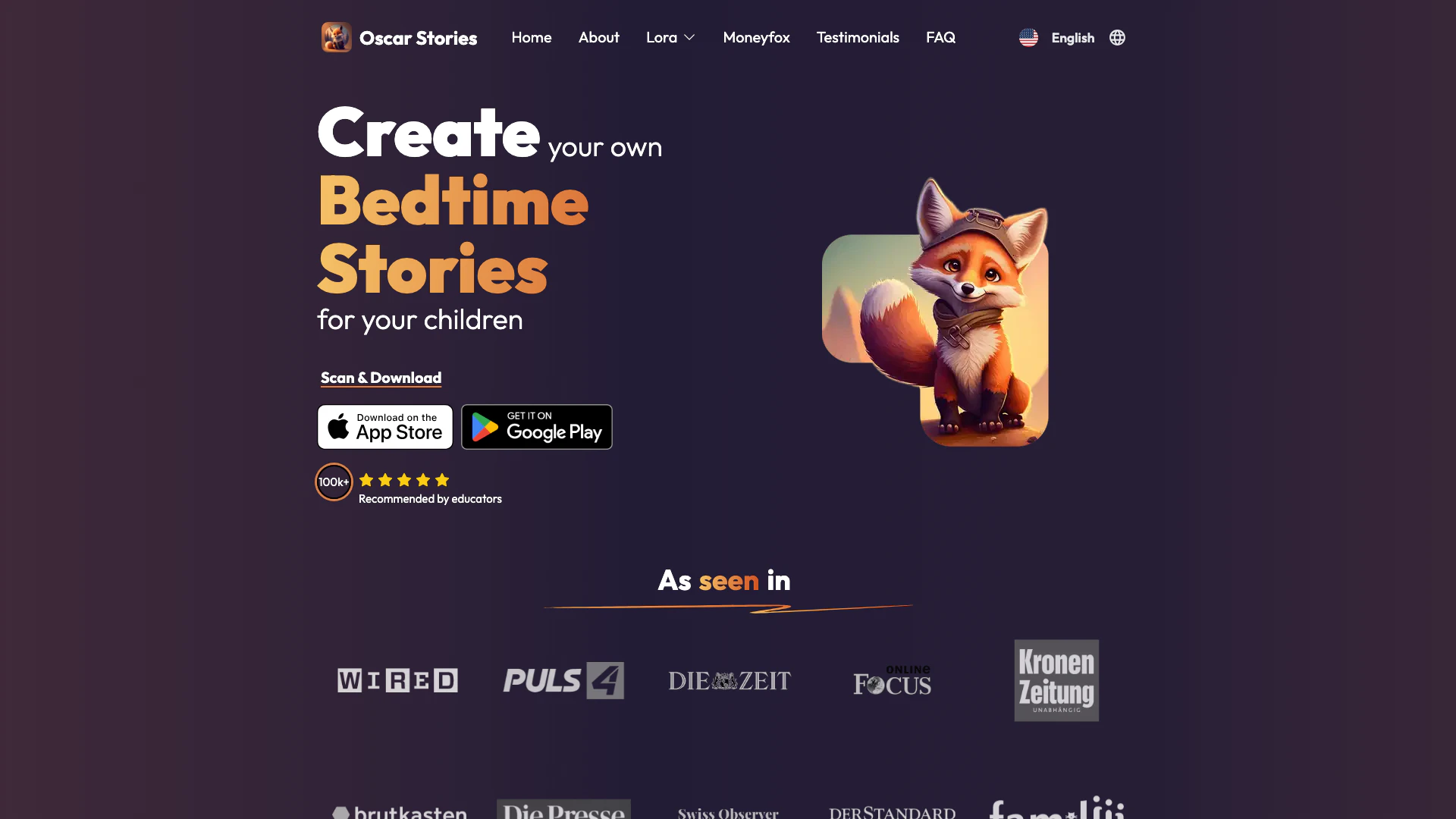Oscar Bedtime Story Generator screenshot