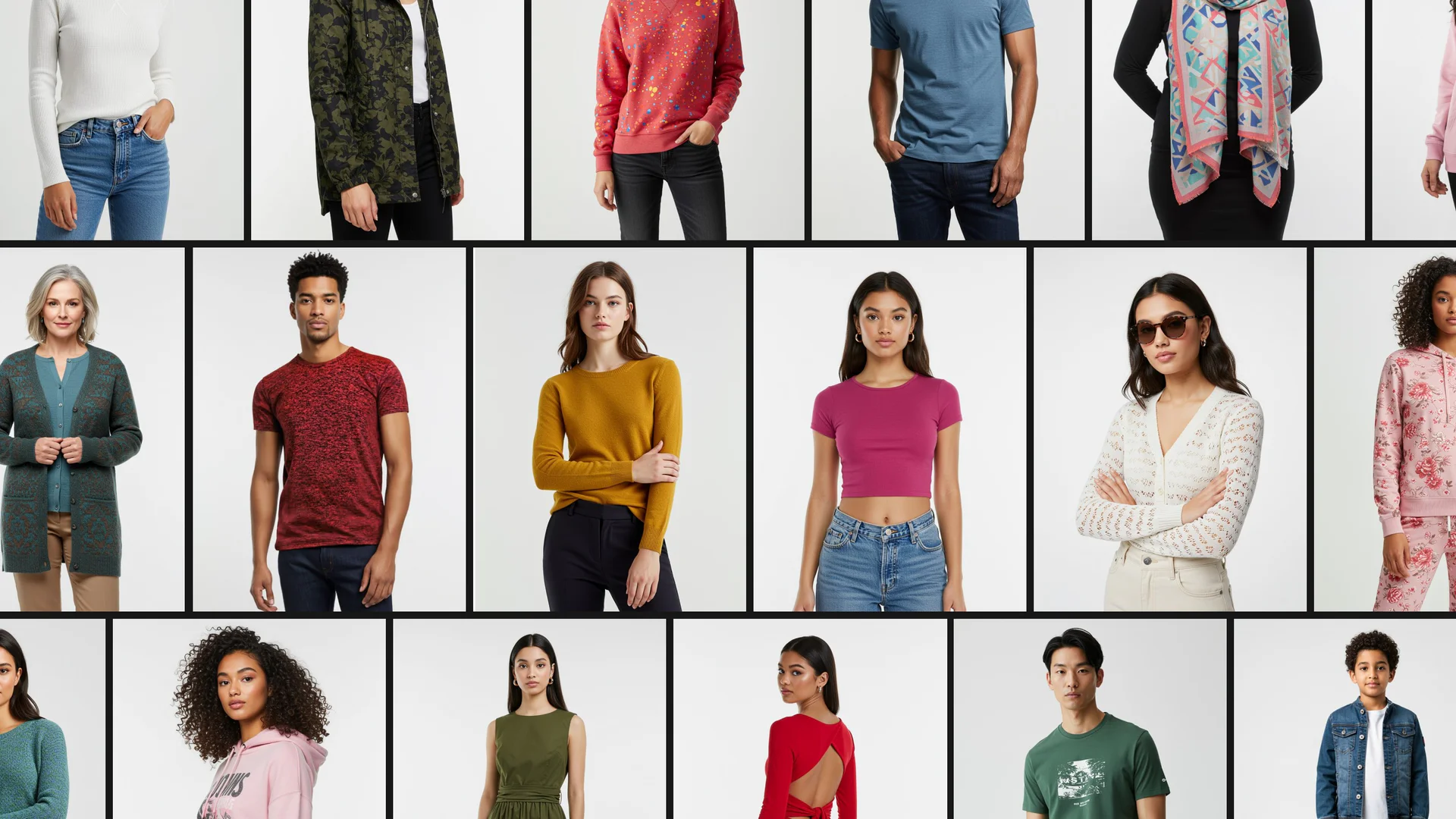 Outfit tailored model options for diverse audiences