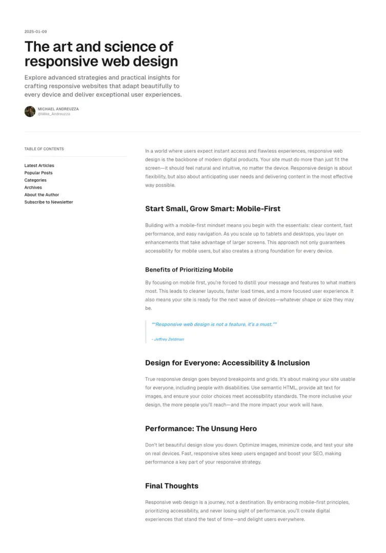 Oxbowui blog content section