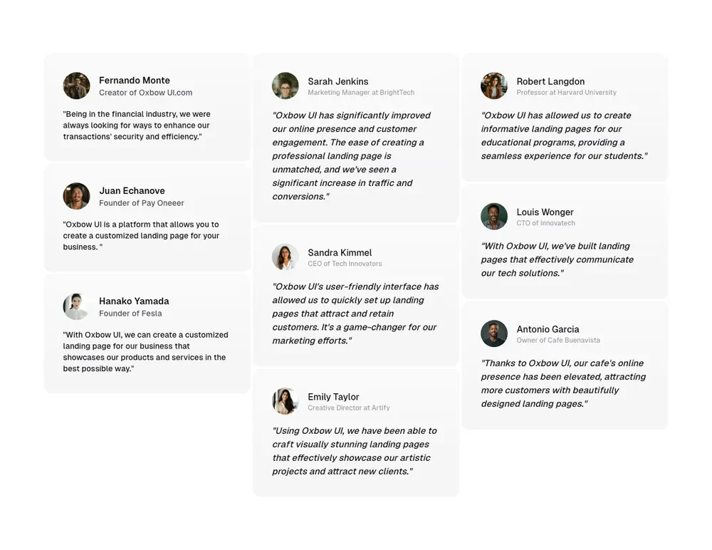 Oxbowui user testimonials