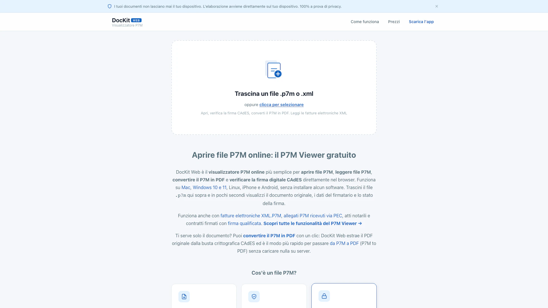 P7m website screenshot showing -- interface and features