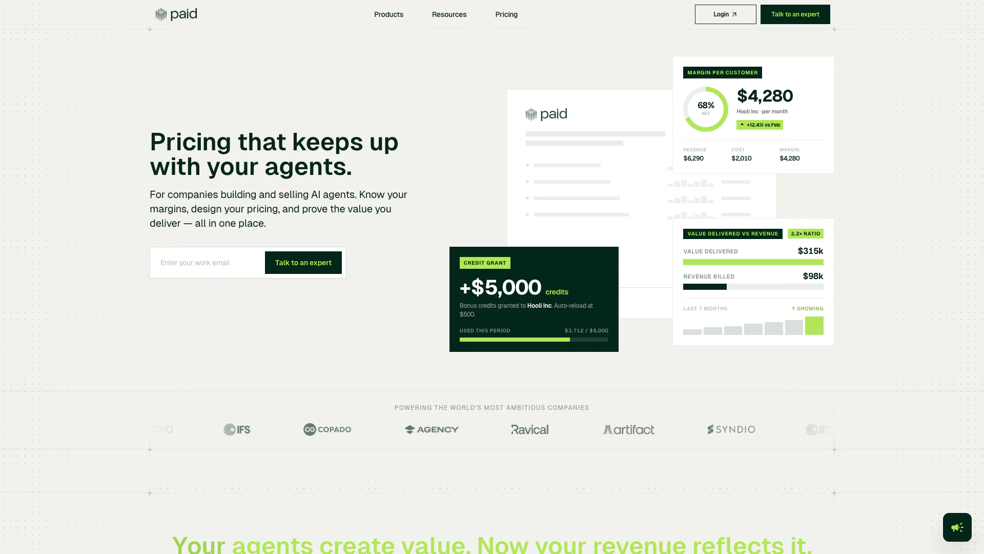 Paidai website screenshot showing The monetization platform built for AI-n... interface and features