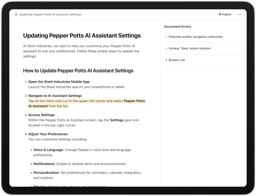 Paperbook feature demonstration showing content monitoring