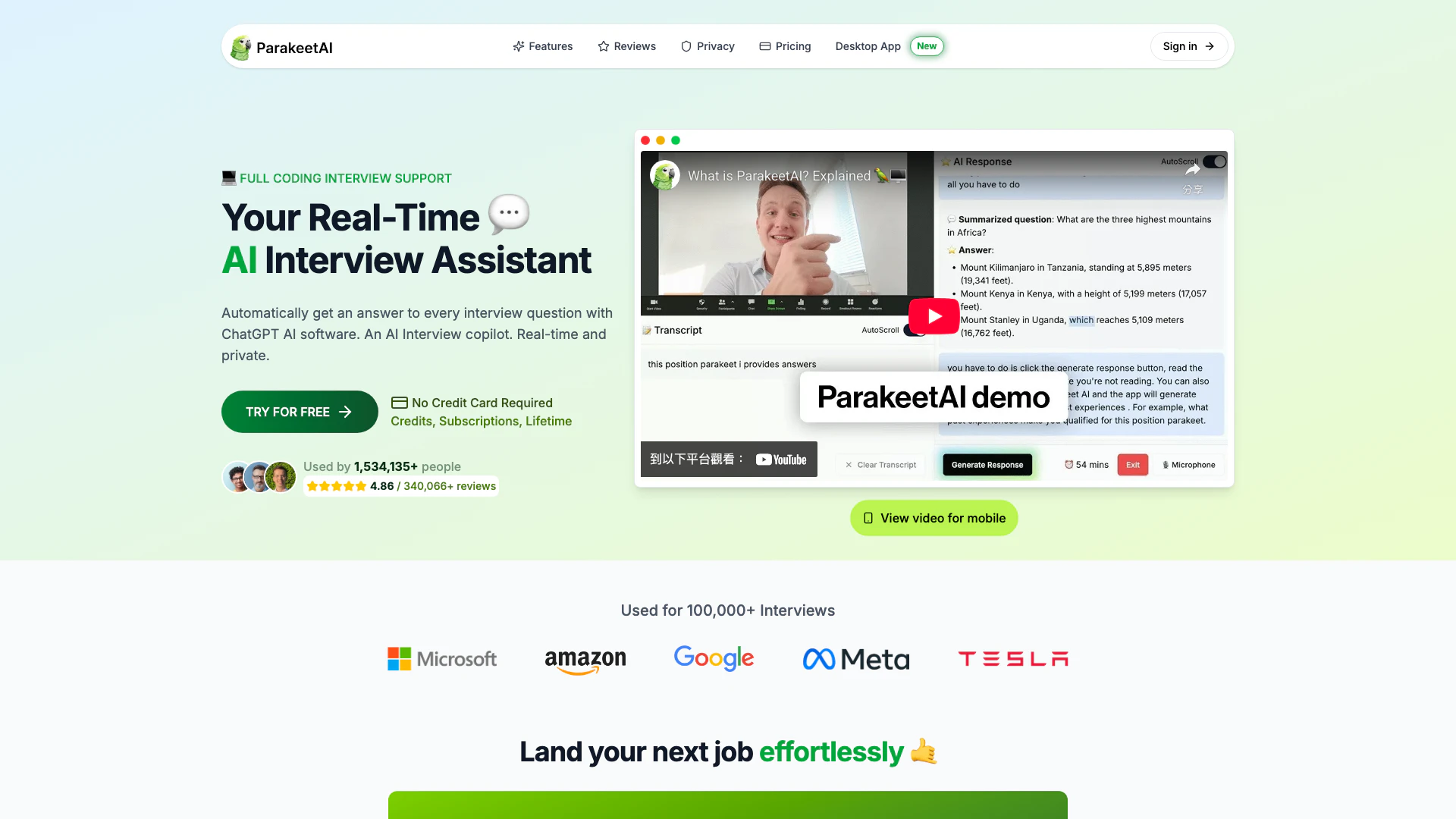 Parakeet-ai screenshot