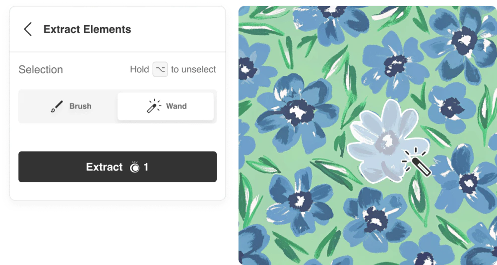 Patternlook extract elements feature