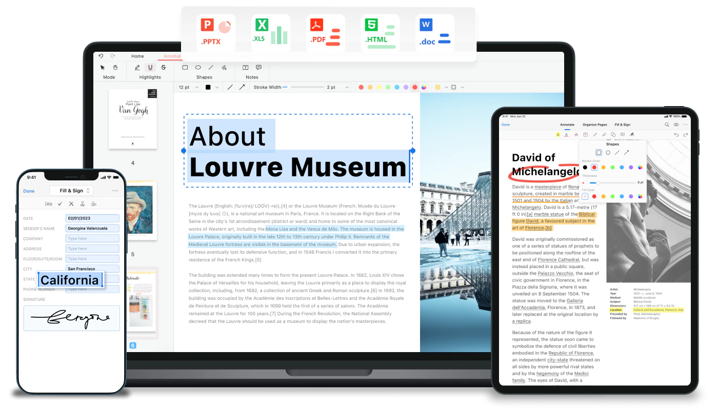 PDFgear product overview showing PDF editing features