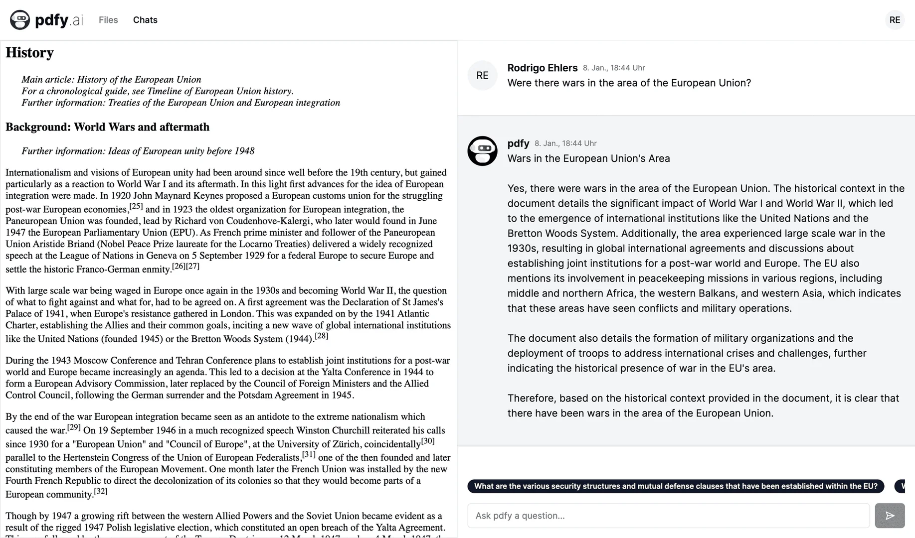 Pdfyai feature demonstration with website source