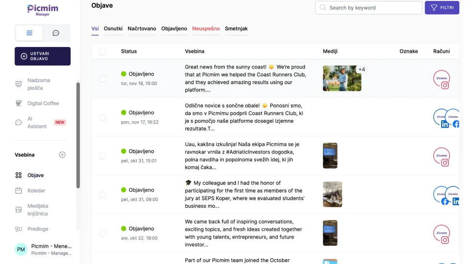 Picmim user scenario for content creators