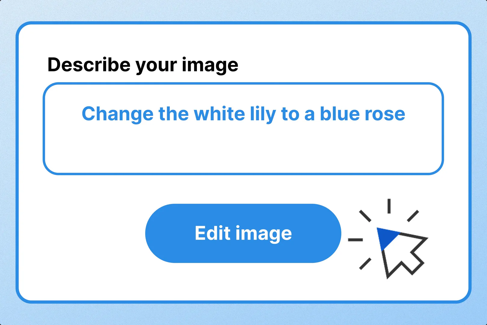 AI Image Editor Step 2: Describe edit