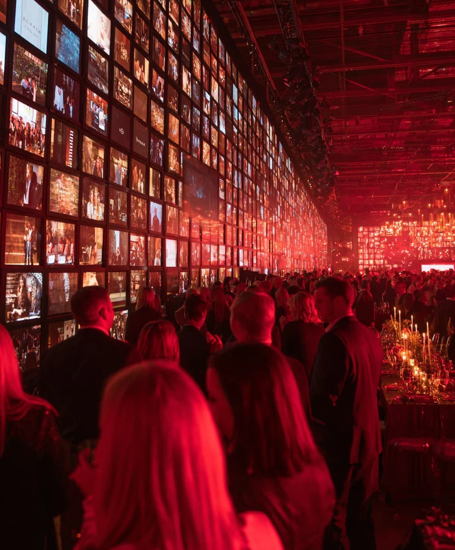 PicsOn live wall display showing event photos in real-time