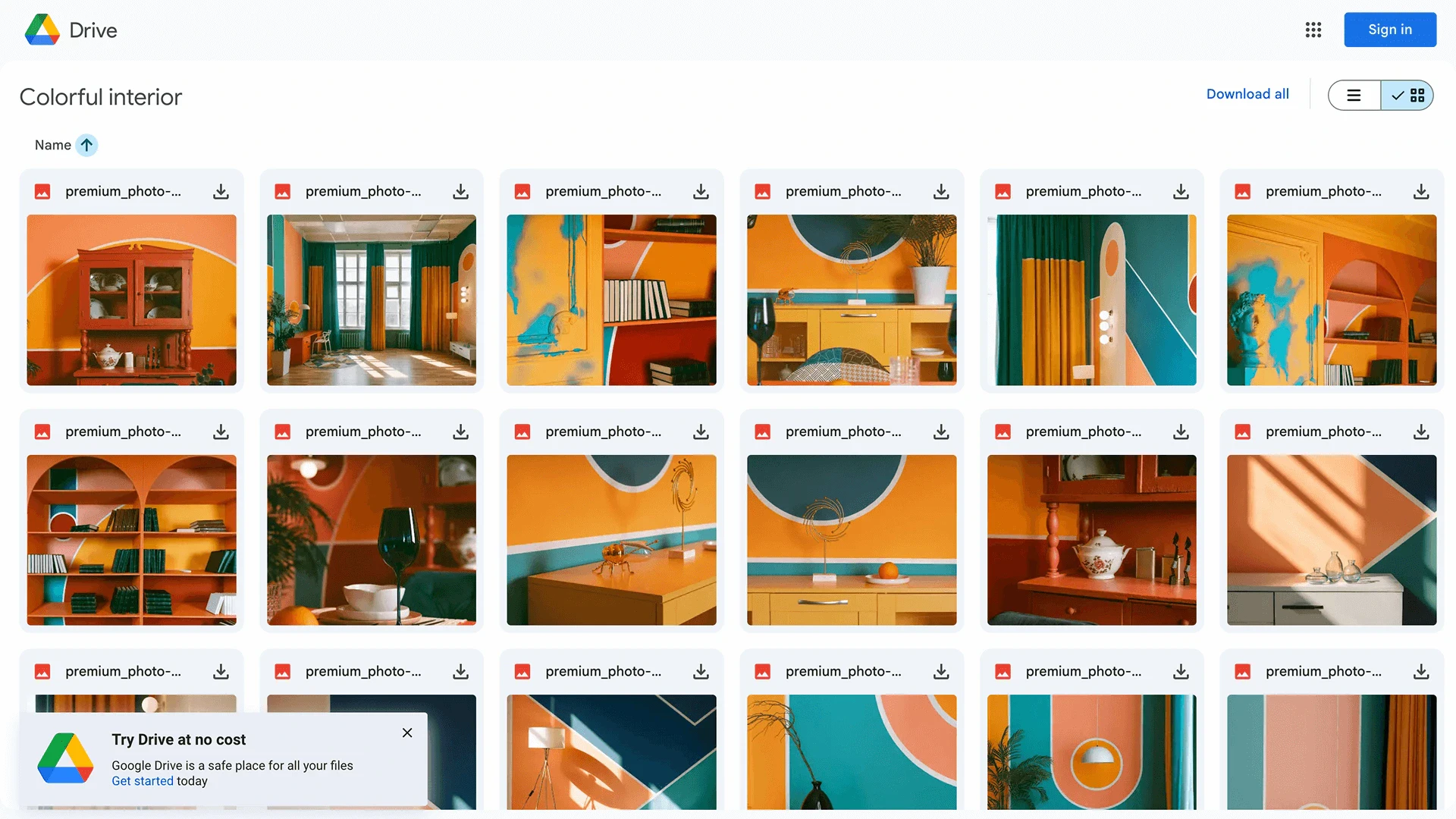 Comparison of Google Drive and Picspot gallery
