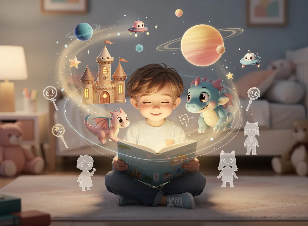 Pictales product overview with personalized storybook example