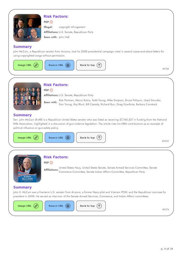 Demonstrating Pixalytica's KYC report features