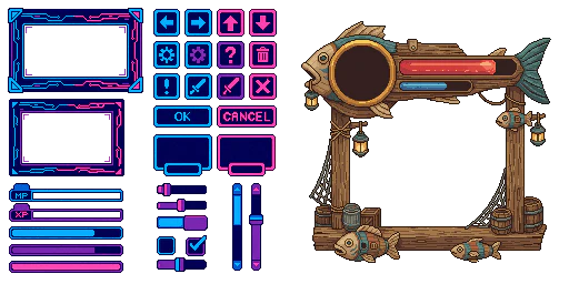 Pixellabai UI elements generation example