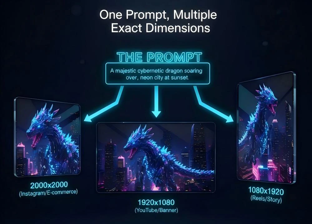 PixExact AI image generator interface for exact pixel sizes