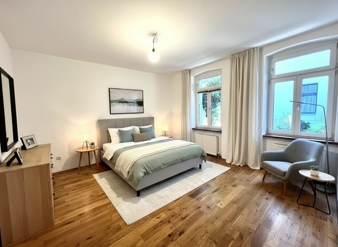 Pixo product interface showcasing staged living room