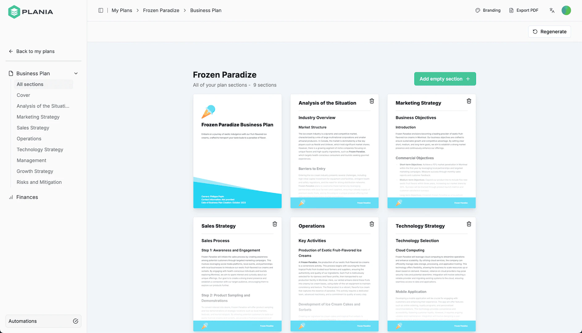 Planiaai business plan generator overview