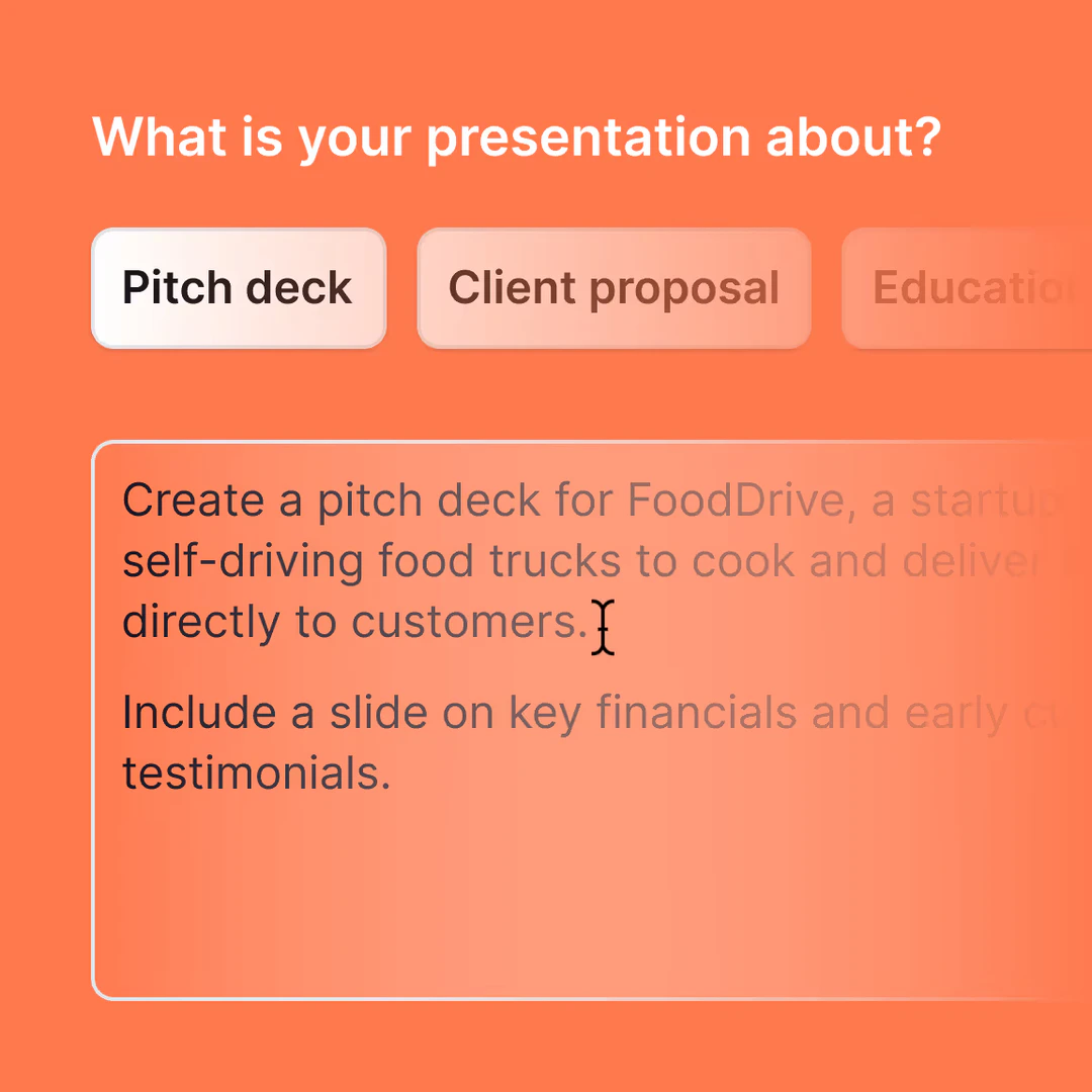 Plusai presentation creation interface