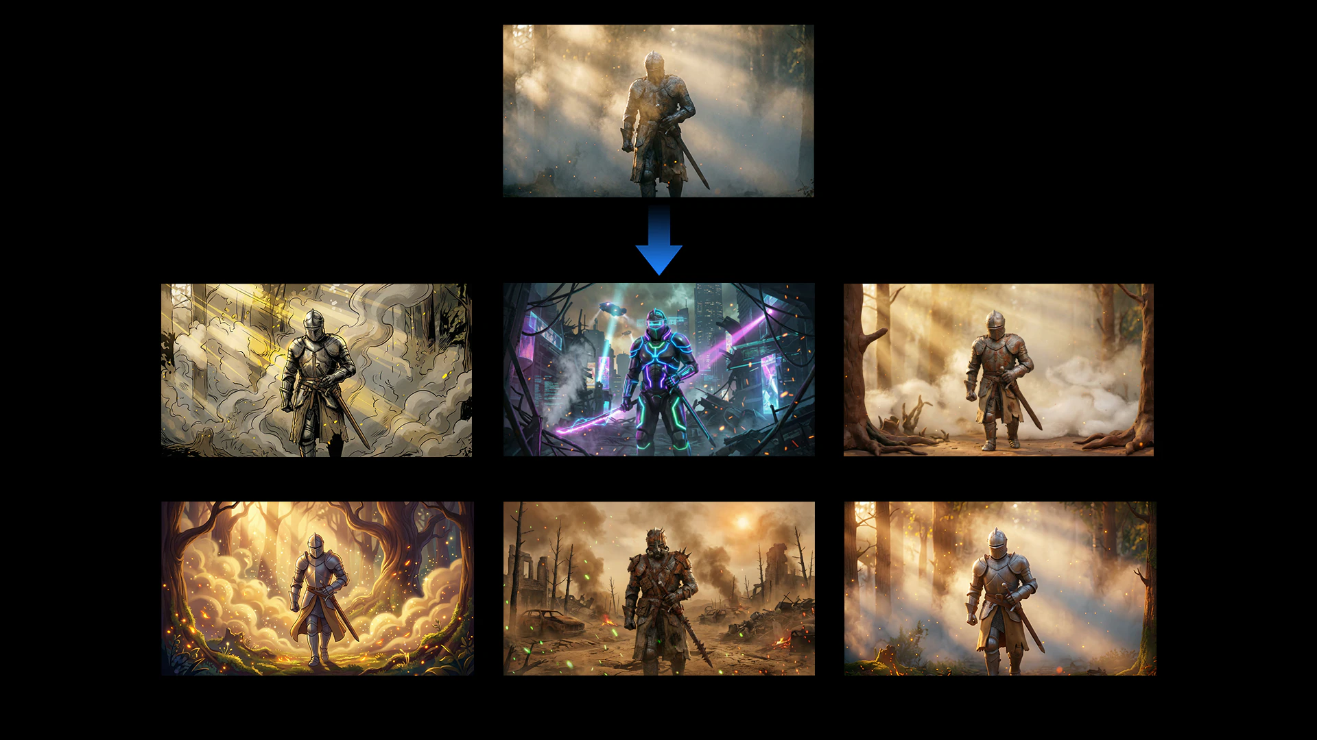 PopShort.AI aesthetic multiverse rendering