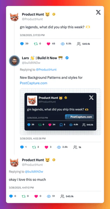 PostCapture thread support preview