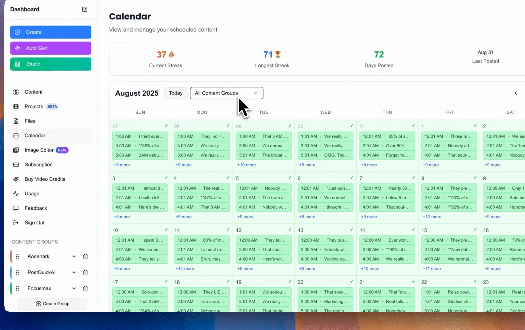 PostQuickAI user scenario image