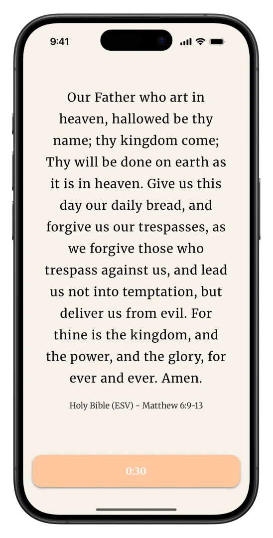 Daily scripture feature in Prayfocus app