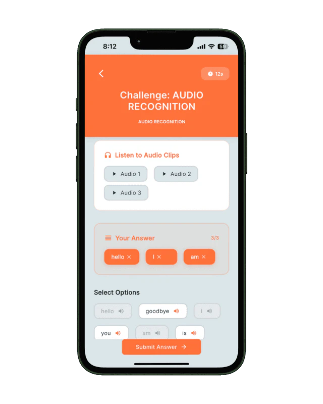 Prendi user scenario image showing practice sessions
