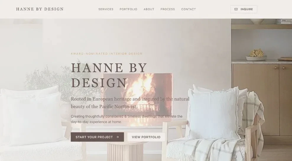 Primepageai use case example for interior design studio