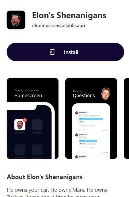 Progressier app usage example