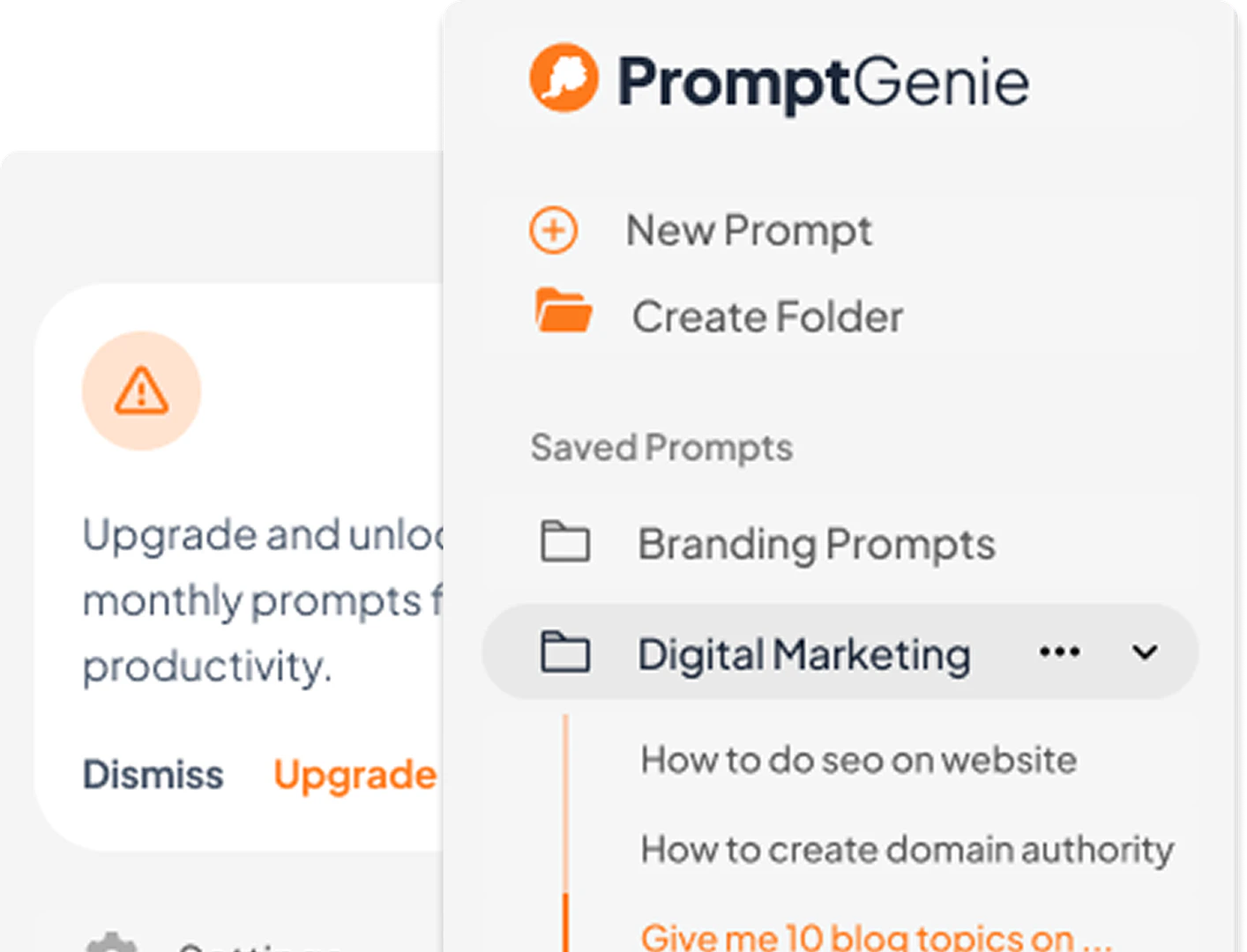 Prompt Genie prompt library interface