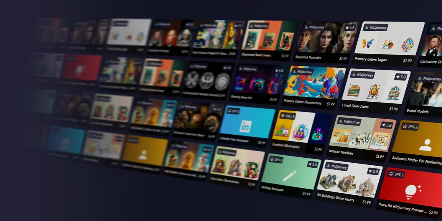 Promptbase product overview showing AI prompts marketplace