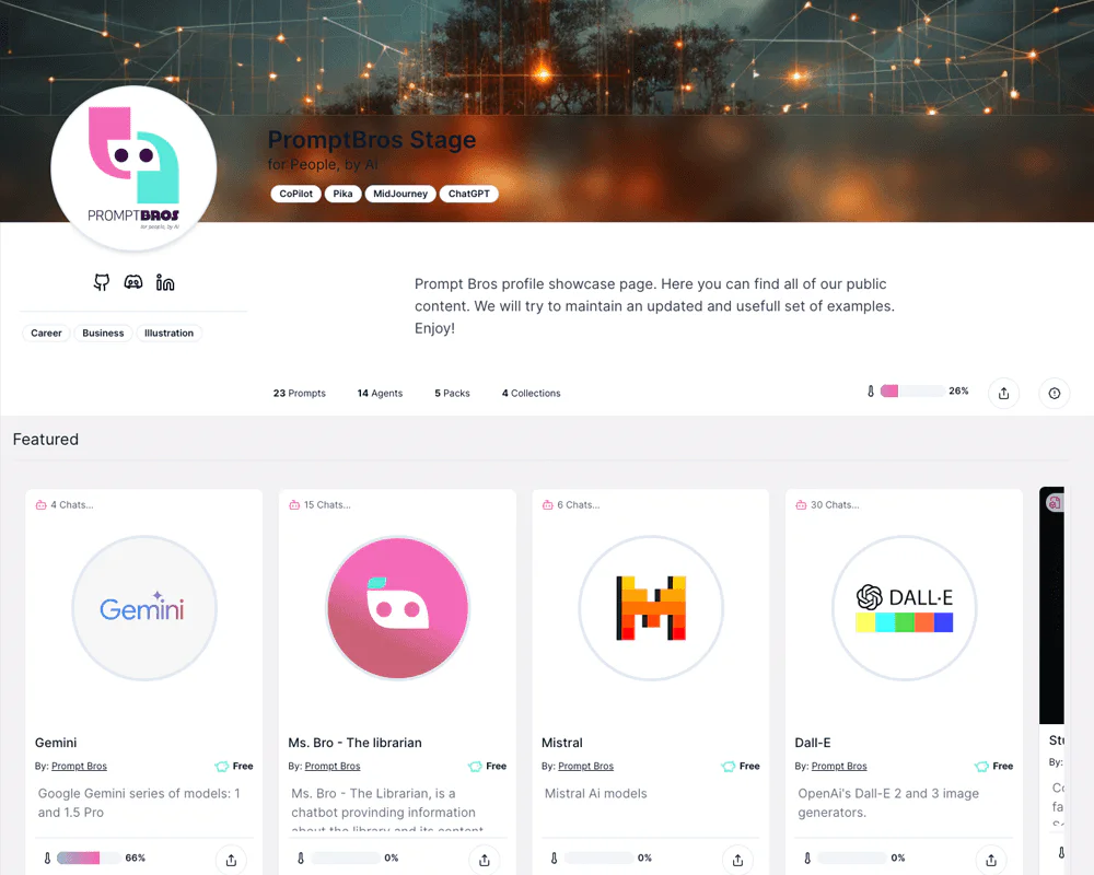 Promptbrosai feature demonstration interface