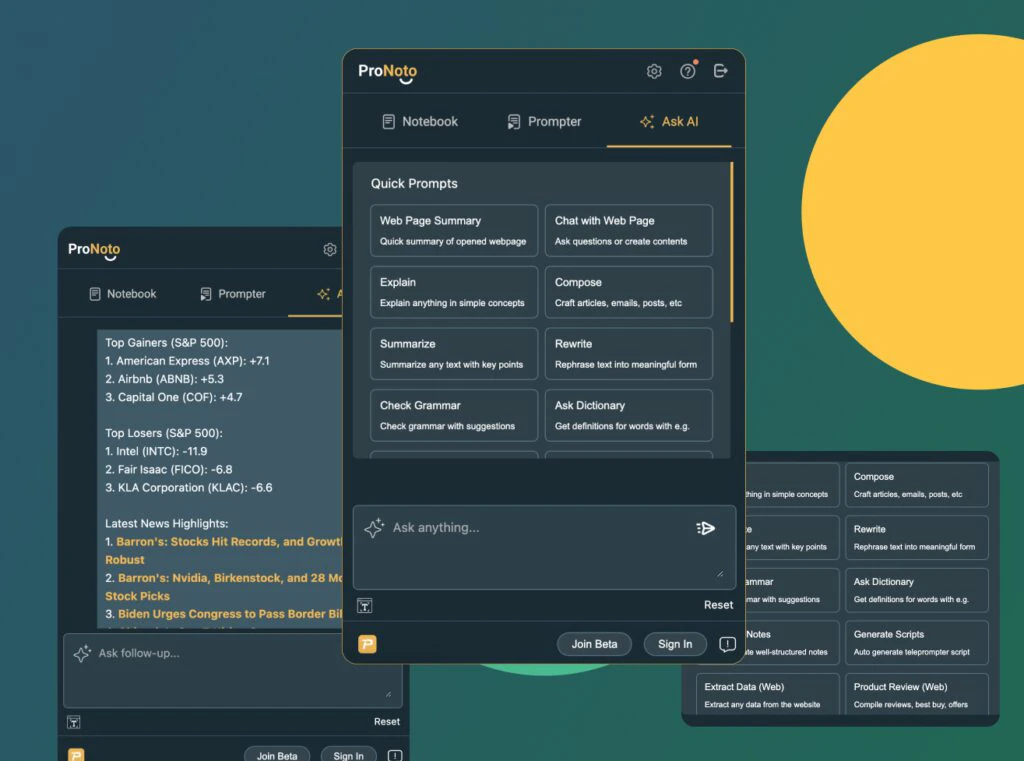 Pronoto Smart Teleprompter in action
