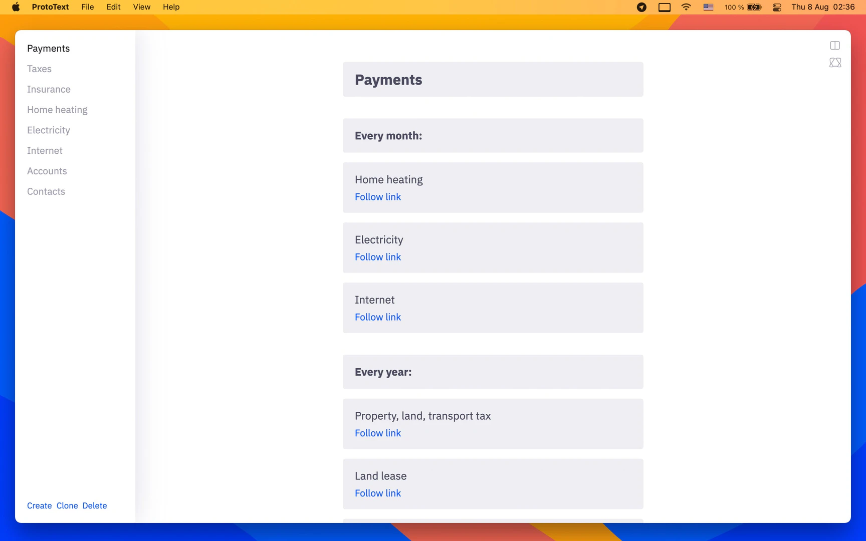 Prototext use case for homeowners